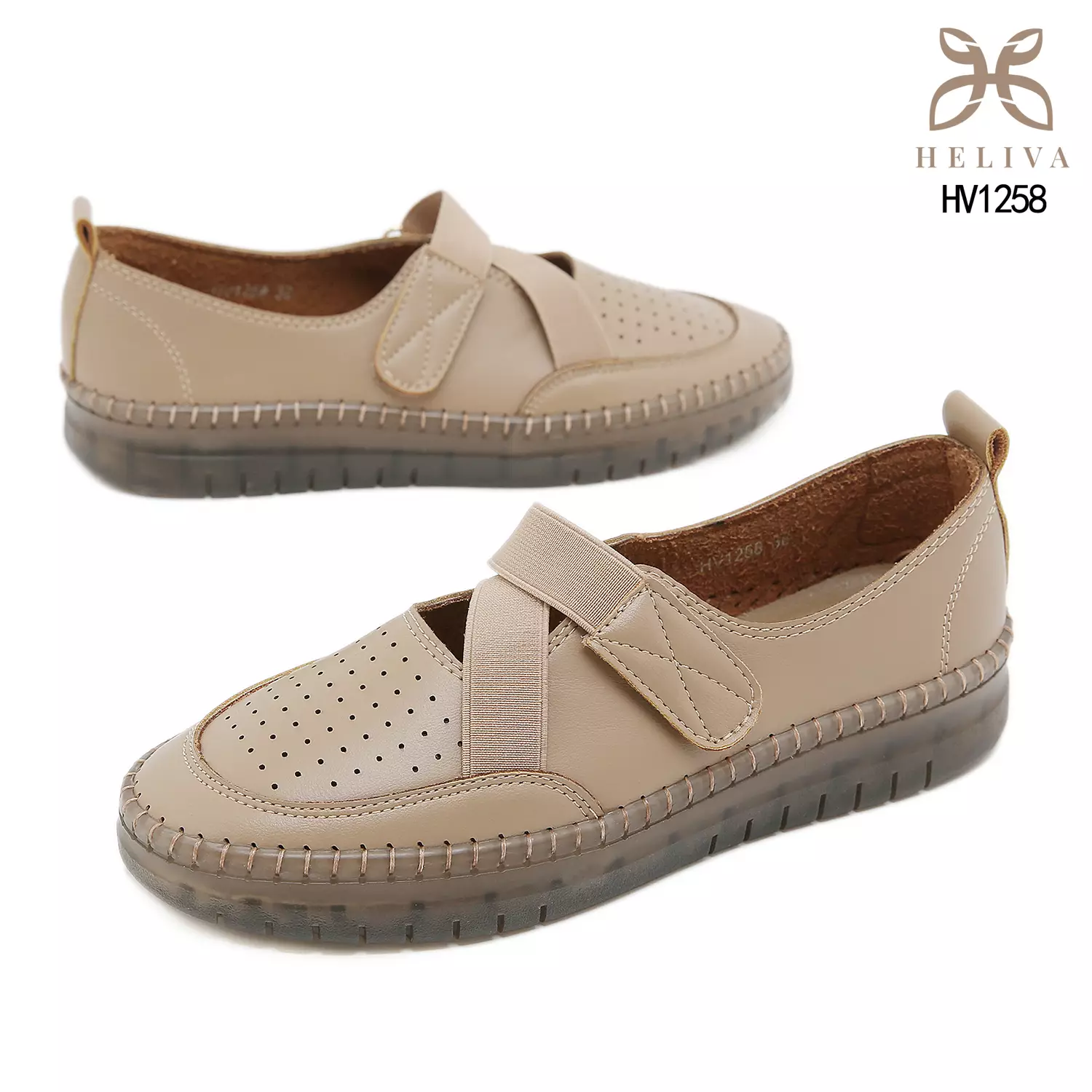 Heliva Avenna Slip-On Flats with Elastic Cross Straps HV1258