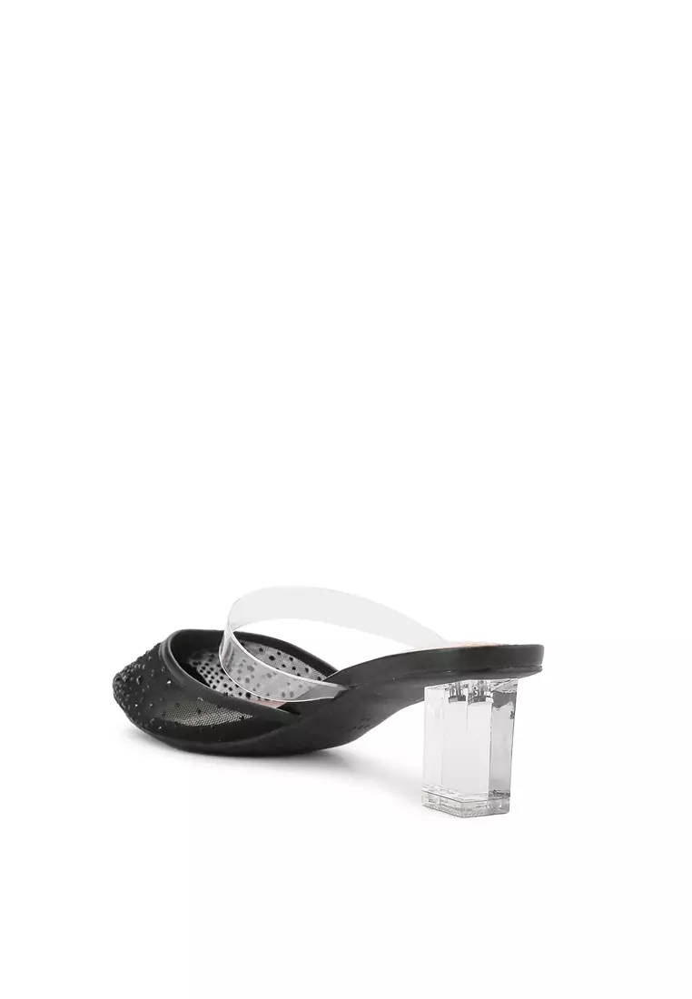 KARYN J2387-1 HEEL MULES BLACK