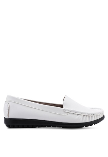 Louis Cuppers white Round Toe Loafers 746C2SHF13A8C0GS_1