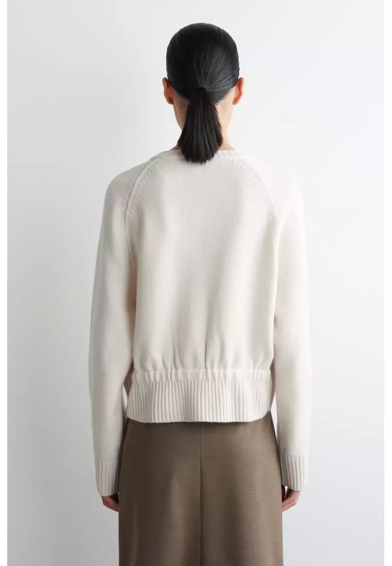 KNITTED MERINO WOOL BOMBER JACKET