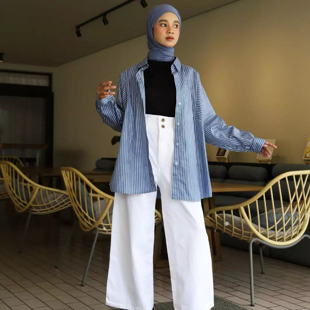 Celana Panjang Jeans High Waist PUTIH