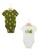 LC Waikiki white and green Unisex Baby Snapback Bodysuit 2-Pack 5B461KAF3FF881GS_1