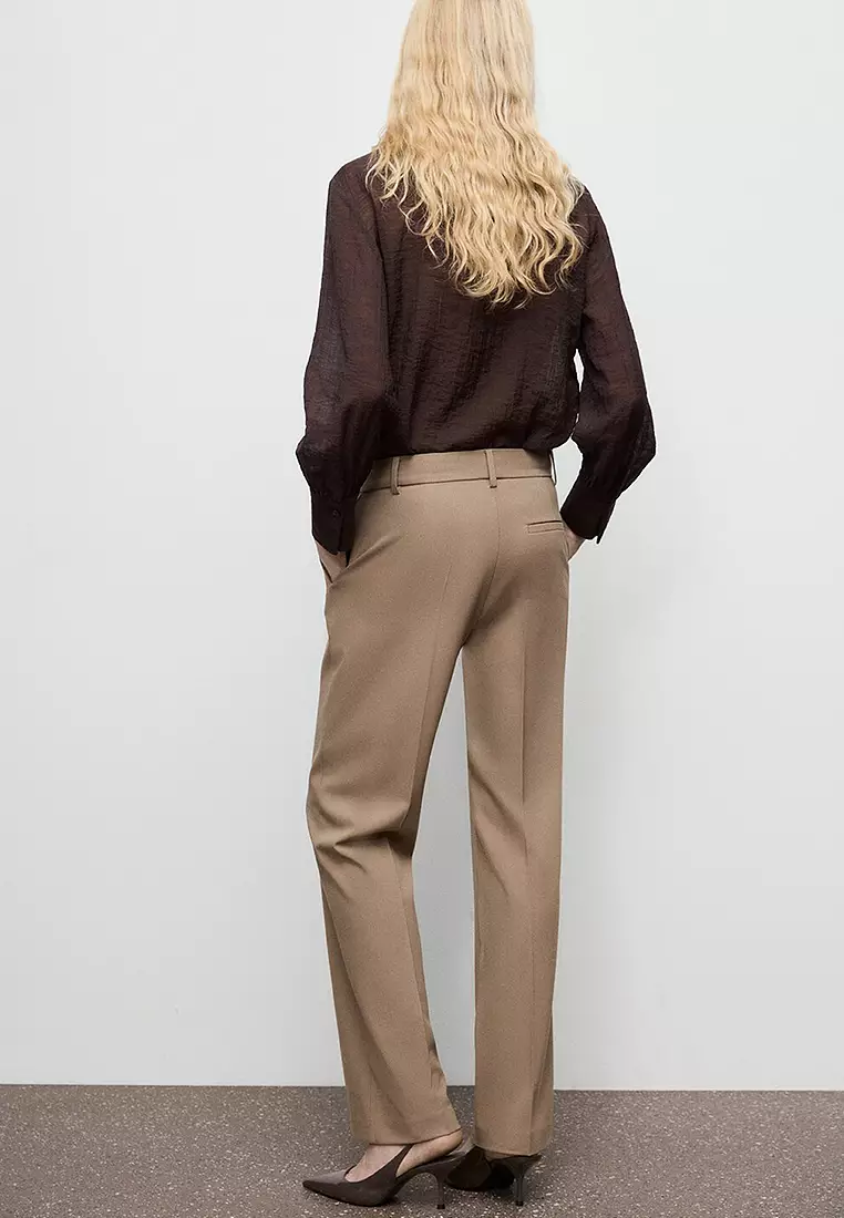 Straight Mid-Rise Trousers