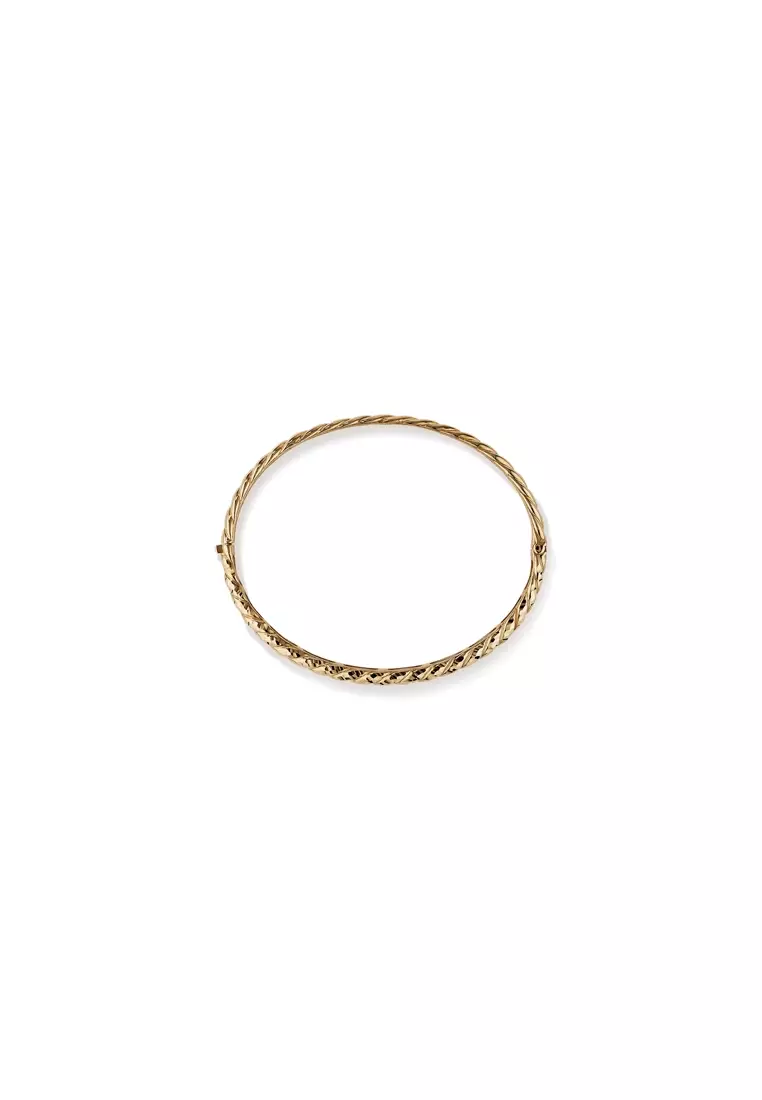 Buy Michael Hill Diamond Cut Crossaint Bangle in 10kt Yellow Gold