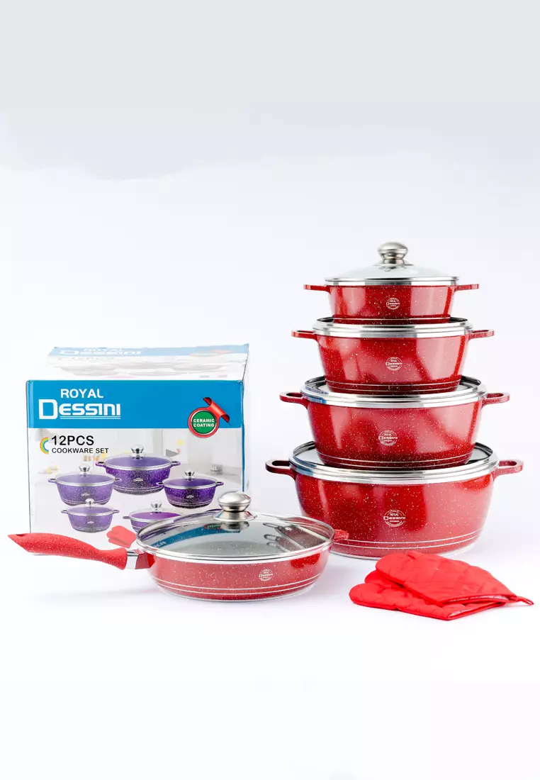 Buy Dessini Cookware Dessini 12pcs Nonstick Aluminium Die Cast Cookware