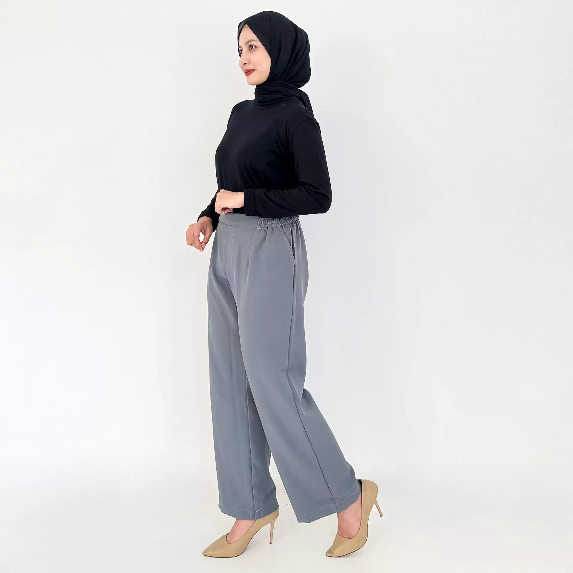 BUY 1 GET 1 FREE Kia Pants [Coklat - Abuabu] Celana Basic Officewear