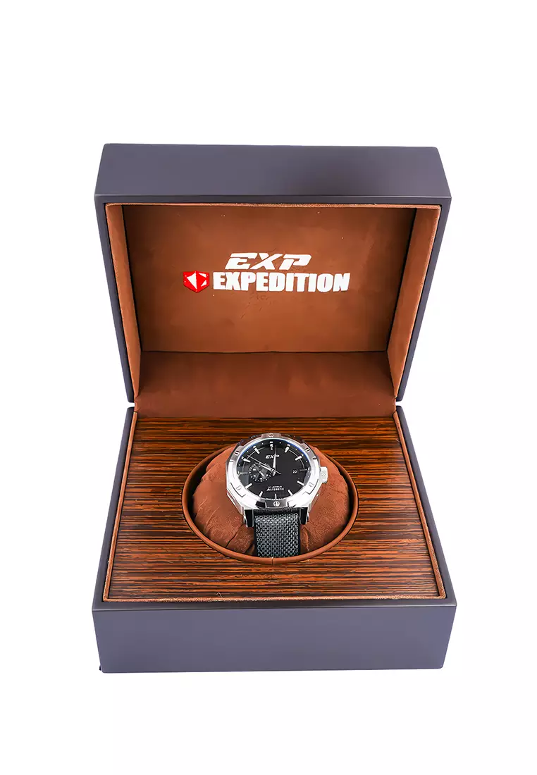 Expedition Limited Edition Jam Tangan Automatic Pria Black Dial Silicone + Nylon Strap - 6385 BANSSBA