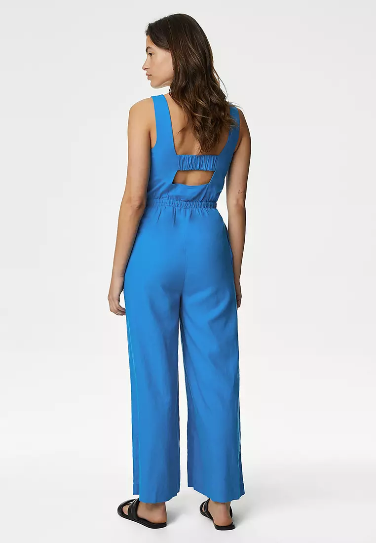 Linen Rich Sleeveless Jumpsuit