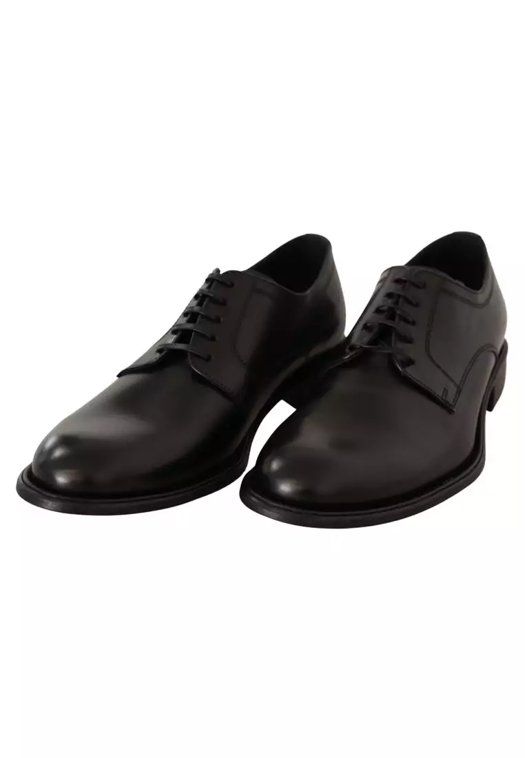 Dolce Gabbana Dolce Gabbana Black Leather Lace Up Mens Formal
