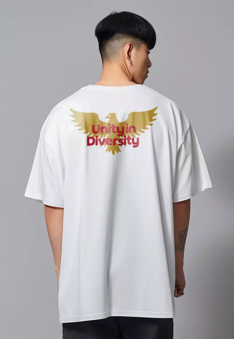 MTW87 Kaos Oversize Merah 17 Agustus Garuda "unity in diversity"  putih