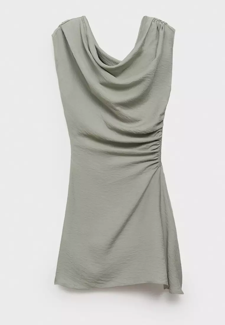 Asymmetrical Draped Short Dress