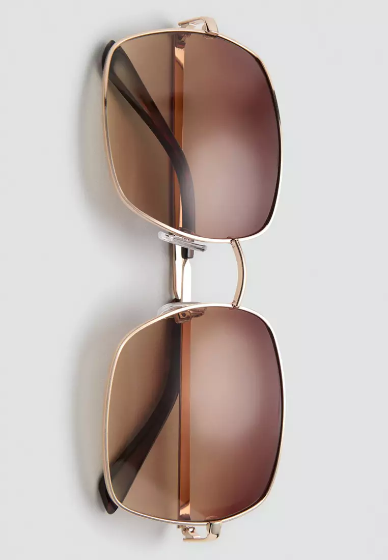 Square Metallic Frame Sunglasses