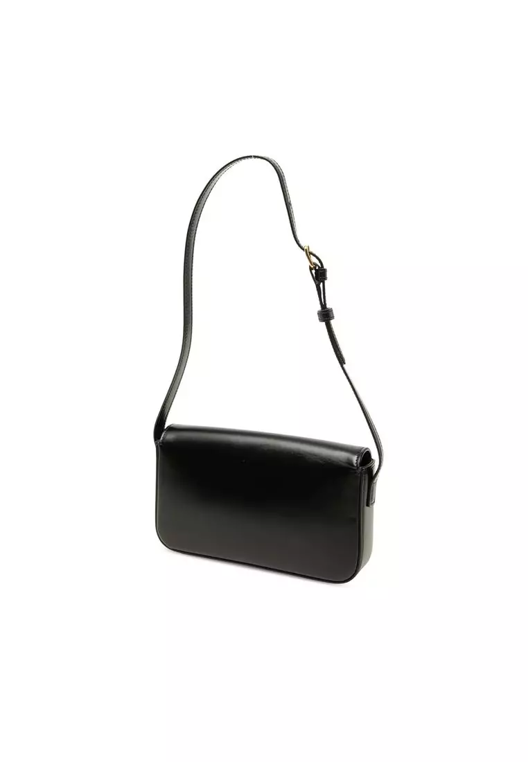 Pre-Loved Celine Shiny Calfskin Triomphe Claude Shoulder Bag