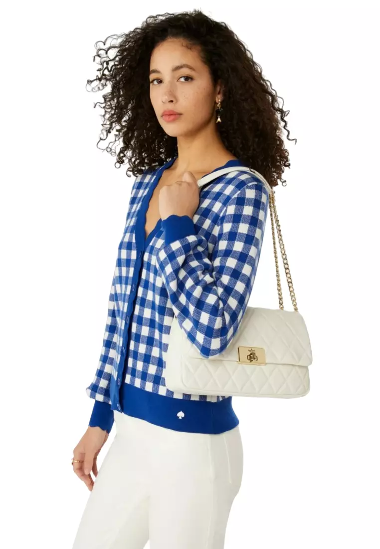 Carey Medium Flap Shoulder Bag - Meringue White