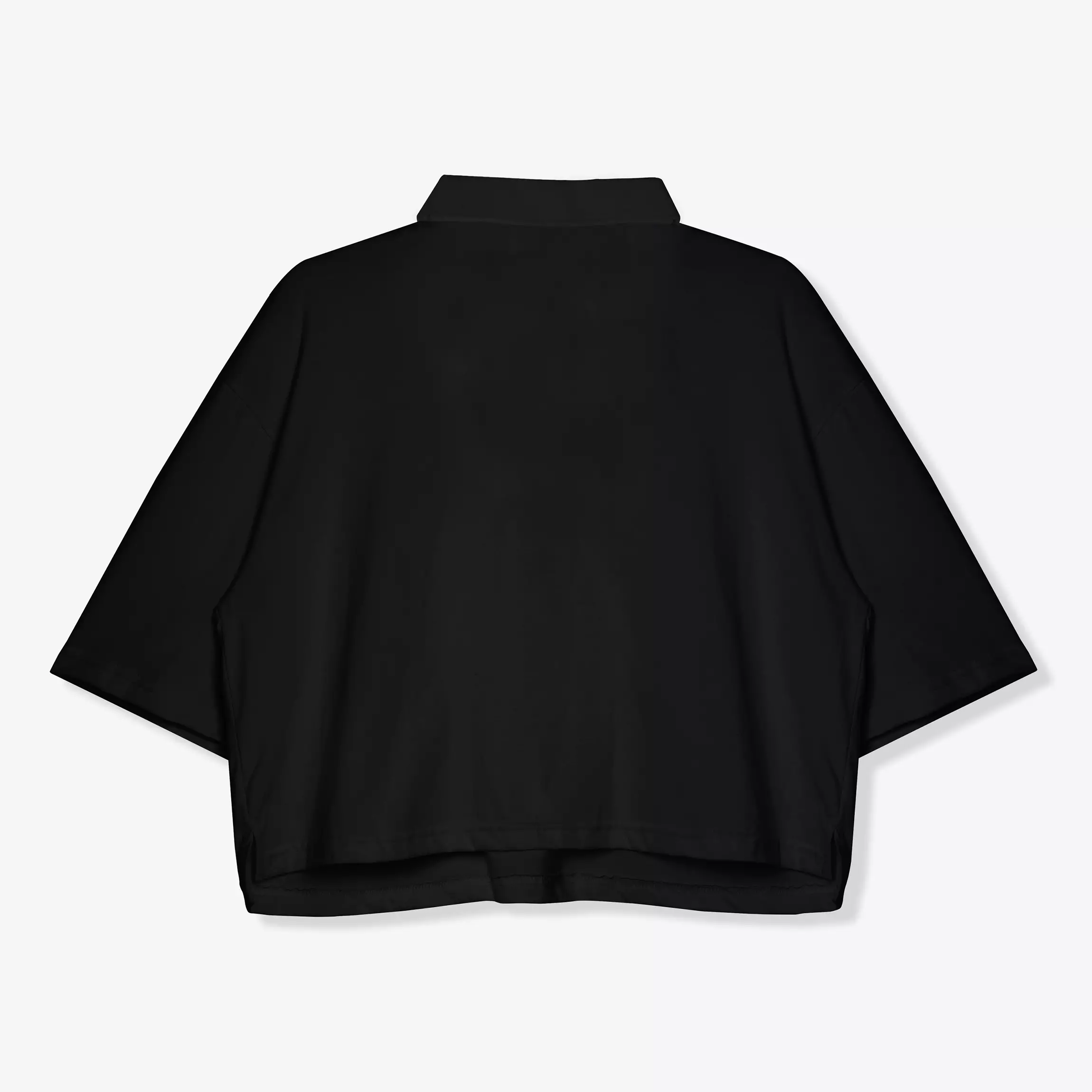 OOTDSUPPLY Oversize Polo Crop Shirt Essentials Black & White l Polo Crop Pria dan Wanita OVZ-CPS007