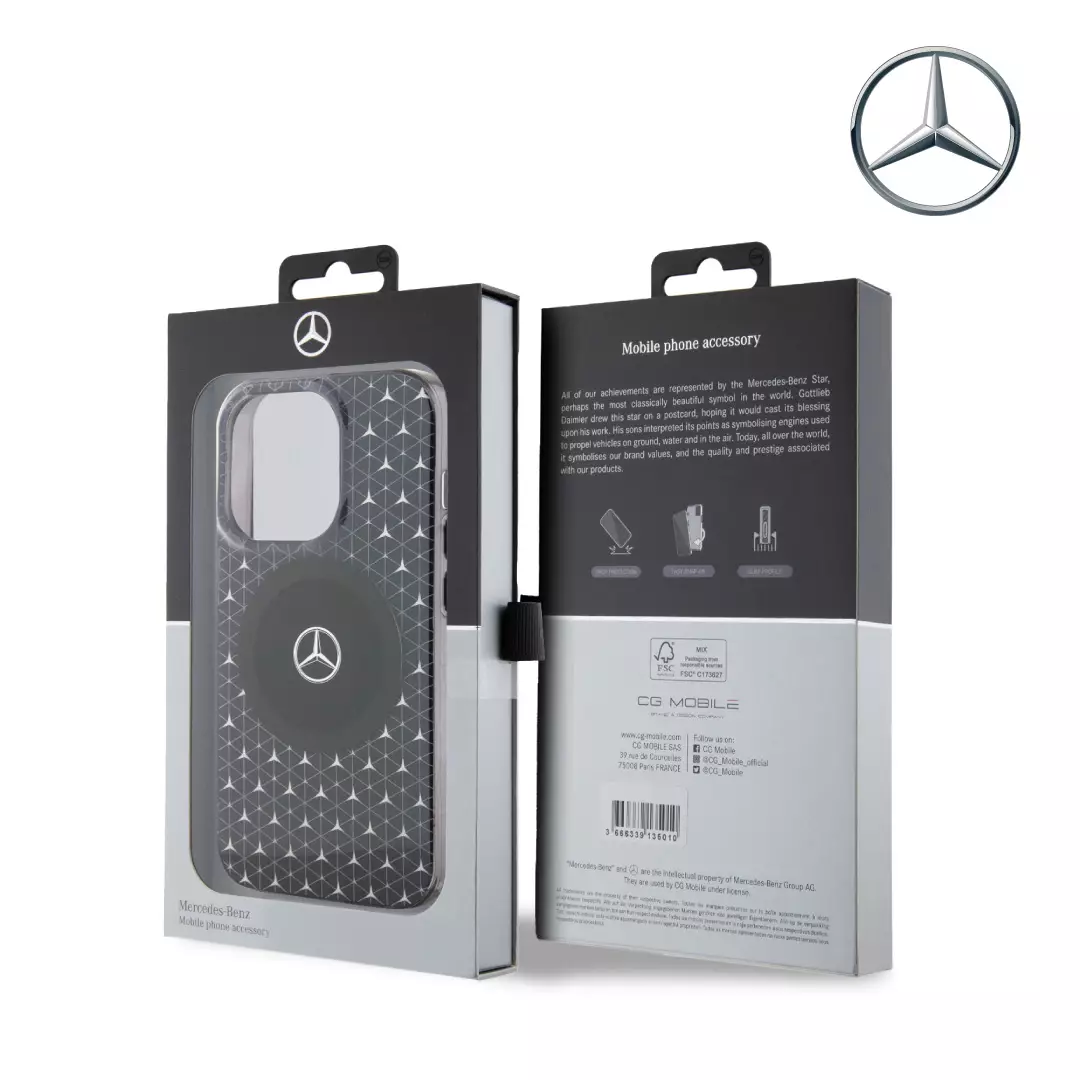 Logo Mercedes Custodia IPhone 15 Plus Mercedes-Benz Vera Pelle - Main Image