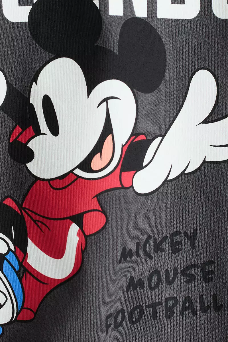 Print-motif cotton T-shirt