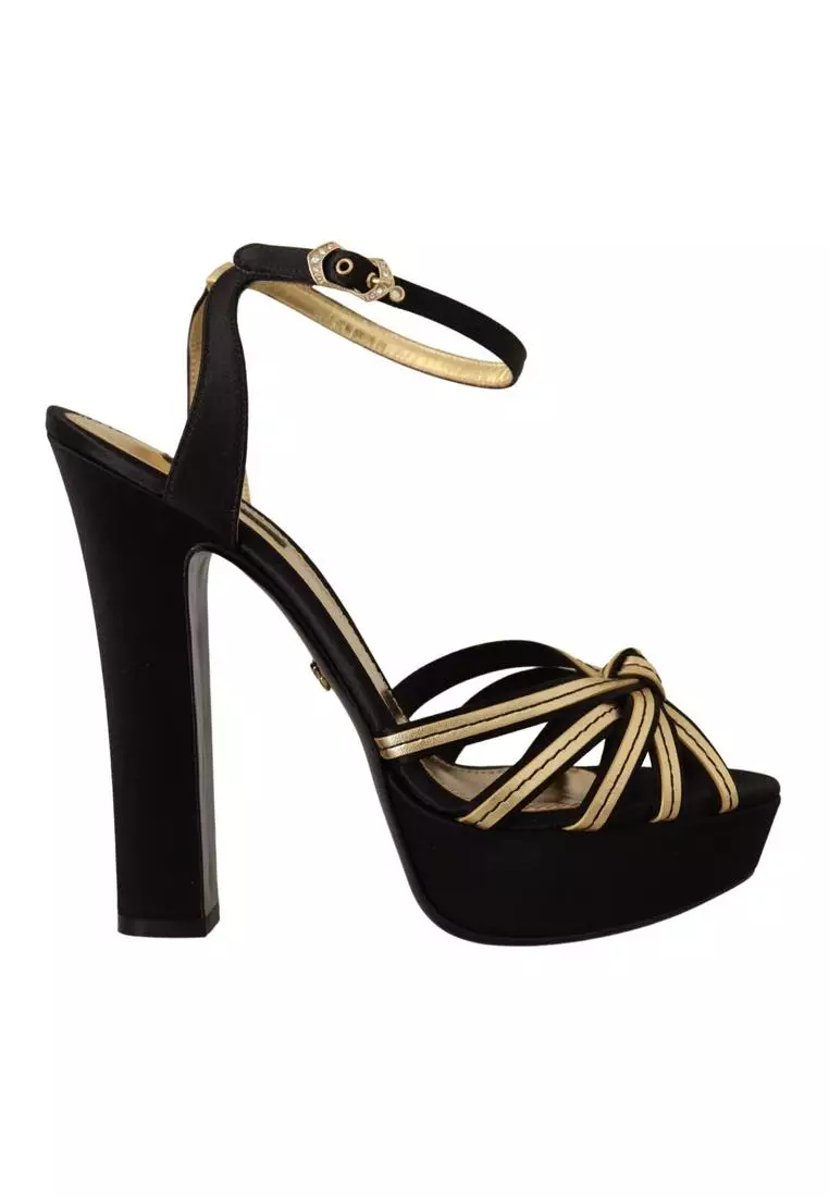 Black and gold platform heels sale