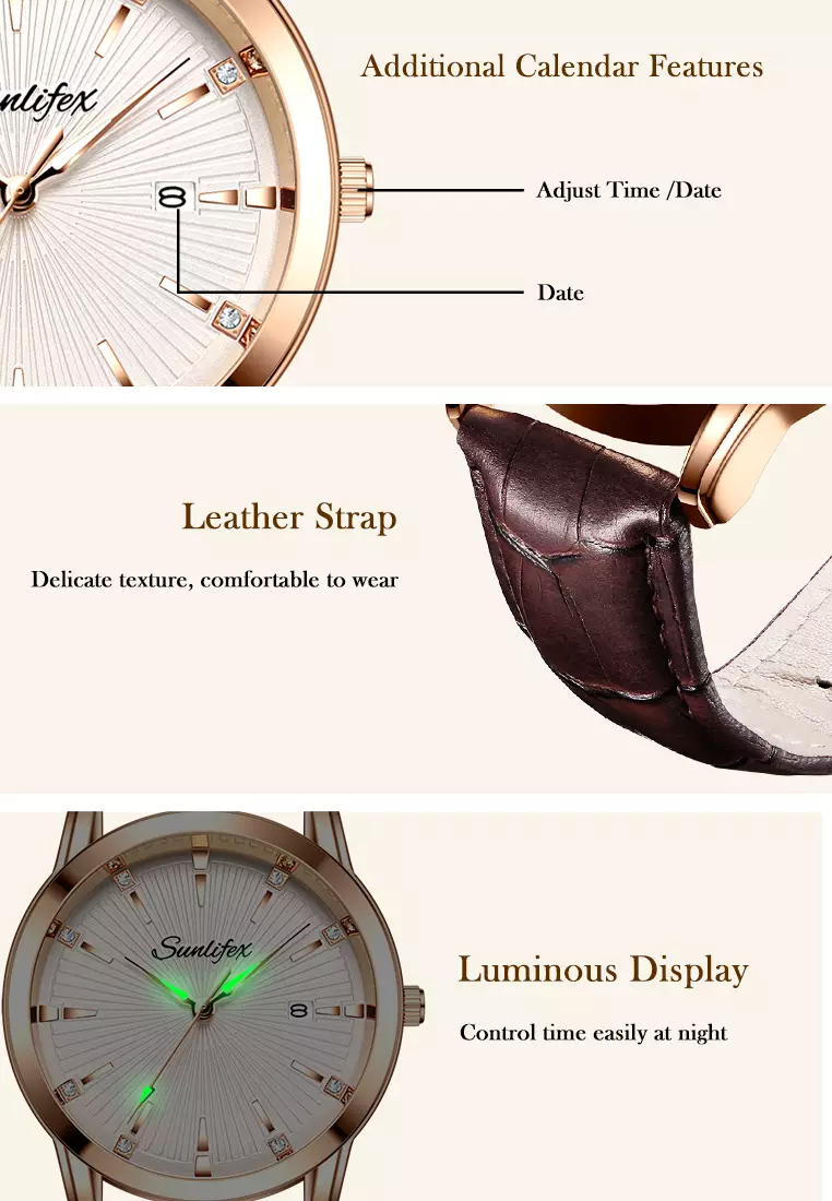 Jam Tangan Pria Original Kuarsa Bisnis Mode Anti Air Tali Kulit Jam Tangan Cowok 7006 brown white