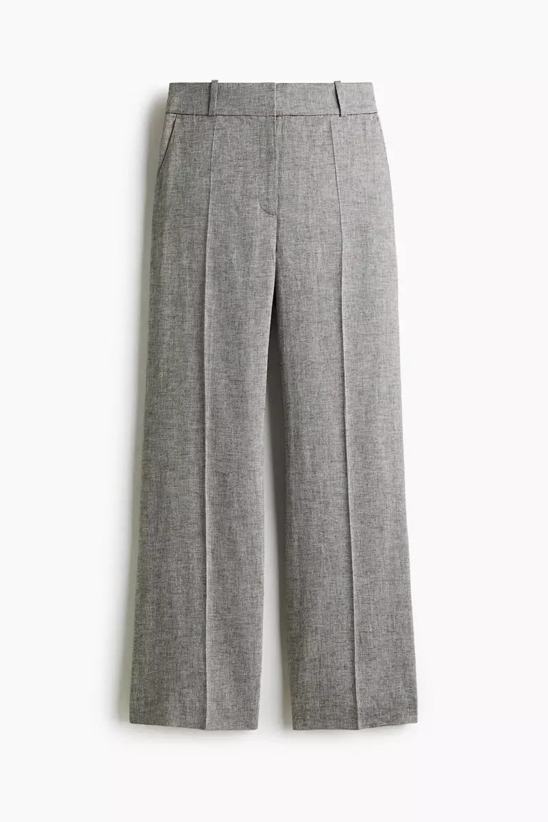 Tailored linen-blend trousers
