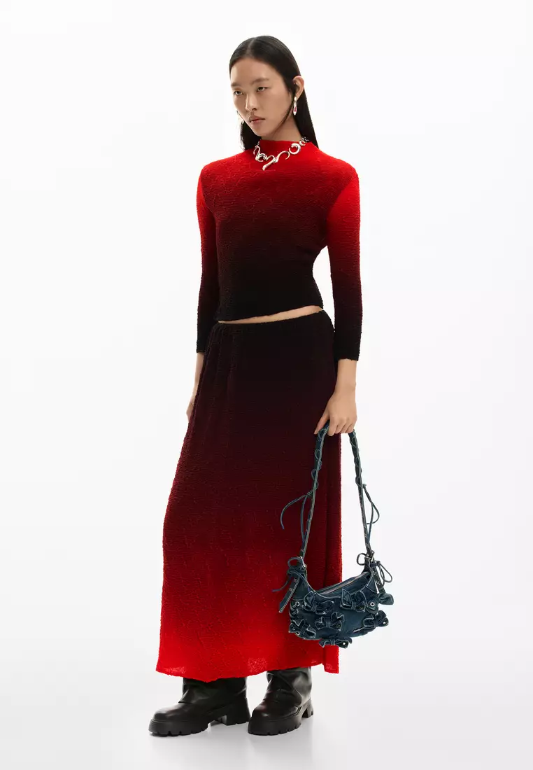 Denim bag with appliqués