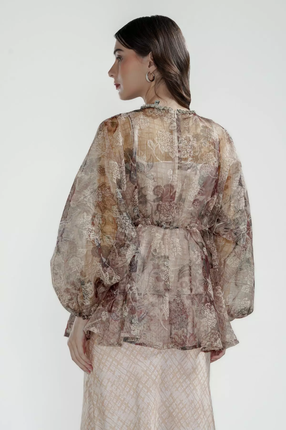 Benang Jarum - Festive Finesse Blouse - Maple