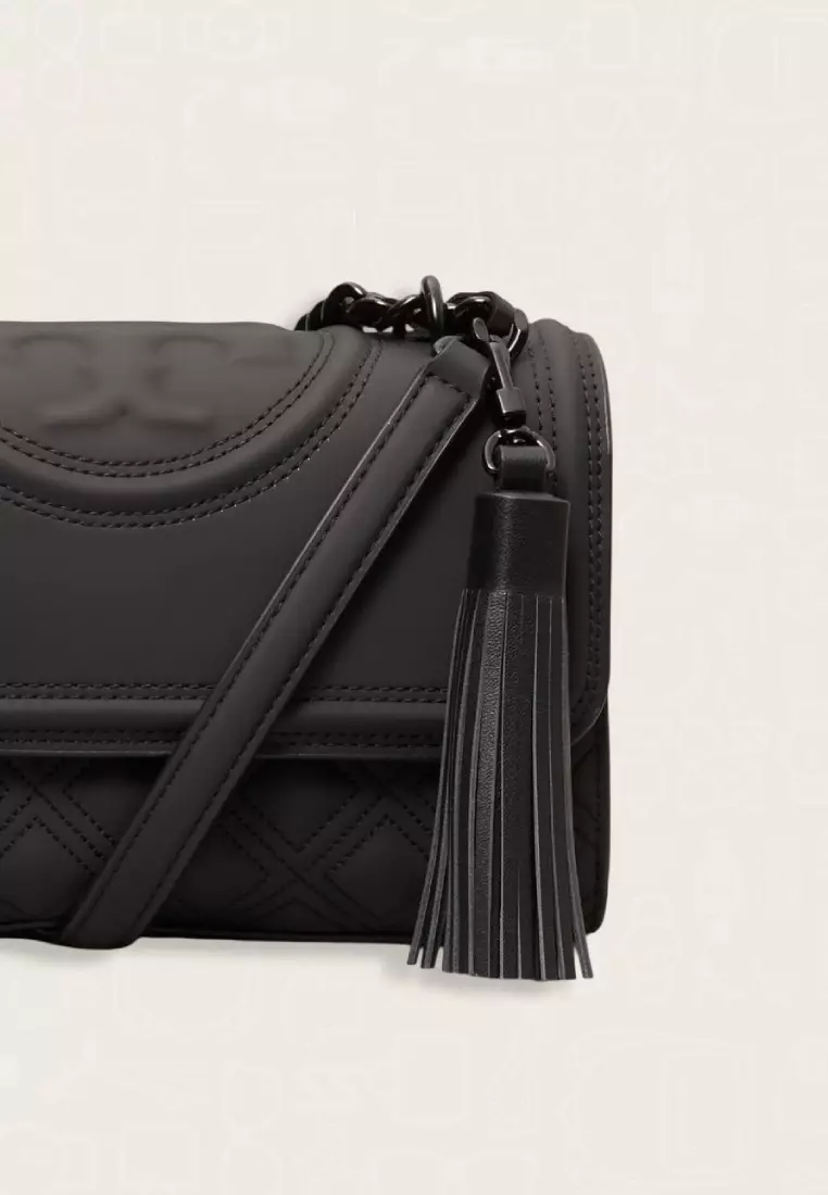 Tory Burch Small Fleming Matte Convertible Shoulder Bag Black
