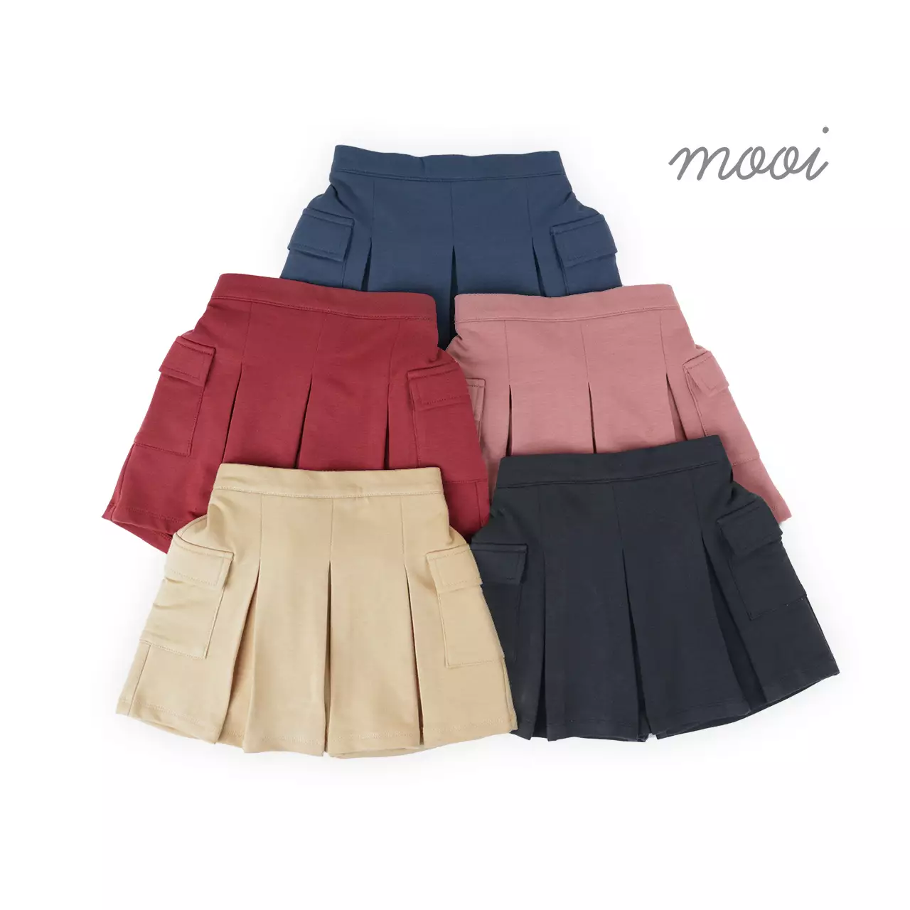 Mooi Rok Celana Skort Anak Perempuan Fionna Cargo Skort Pants - Pink Rose