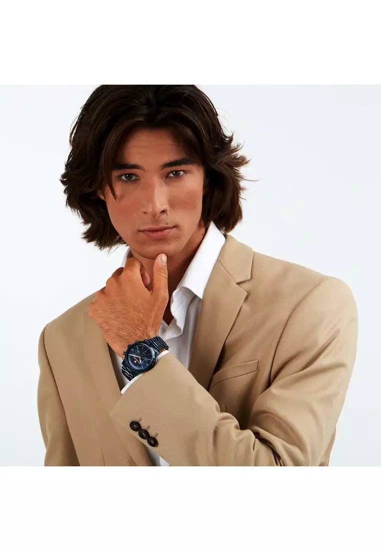 【2 Years Warranty】Maserati Blue Edition 42mm Men's Quartz Watch Luminous Hands R8873618032 Japan Movement