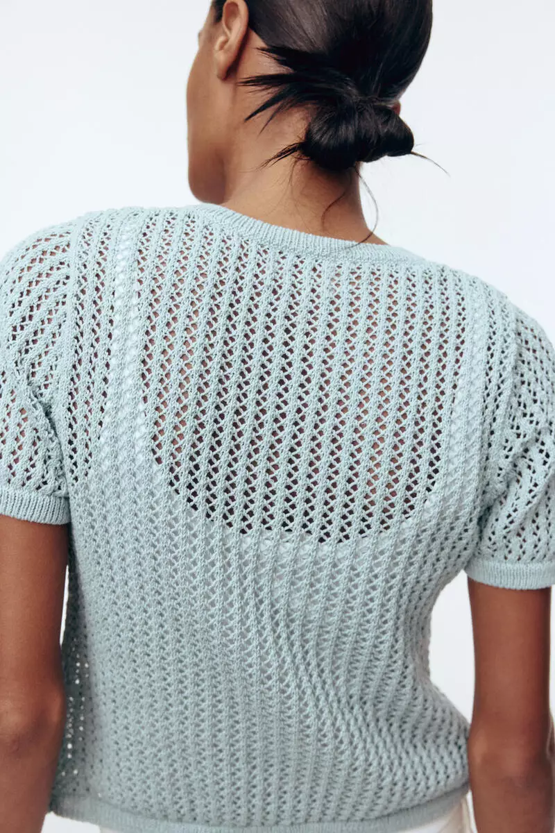 Pointelle-knit cardigan