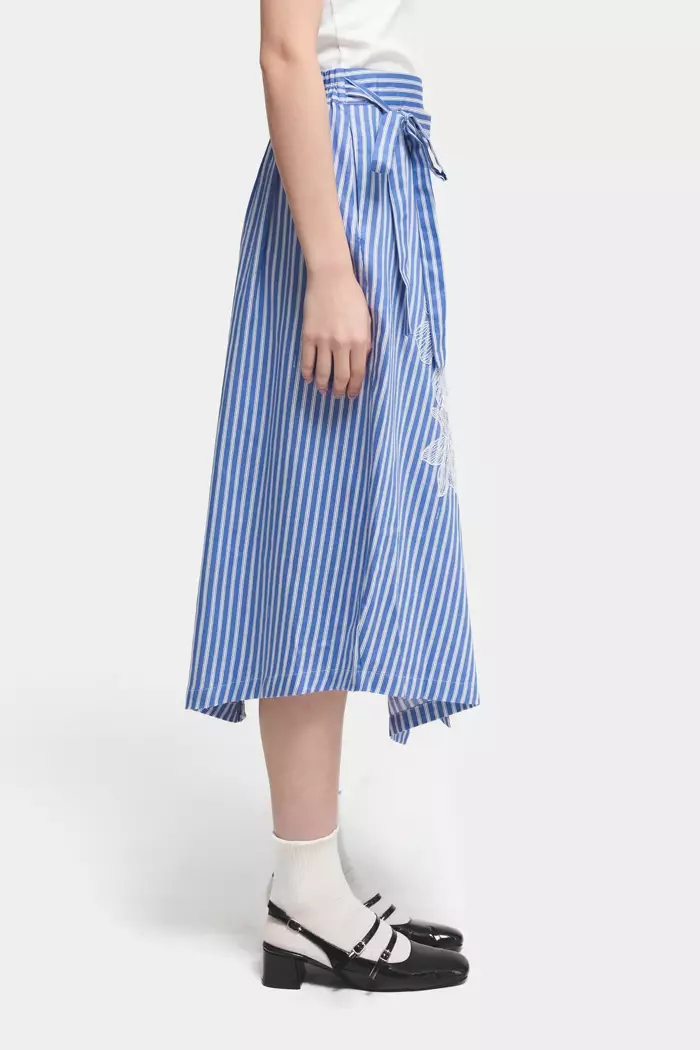 COTTONINK X Artkea - Bawahan Rok Wanita Navy Midi Halliday