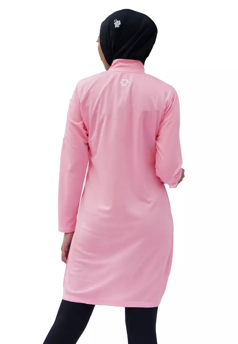 Tiento Aleeya Long Sleeve Dry Fit Zipper Sporty Baju Kaos Olahraga Lengan Panjang Wanita Muslimah Remaja Dewasa Running Fitness Senam Zumba Tenis