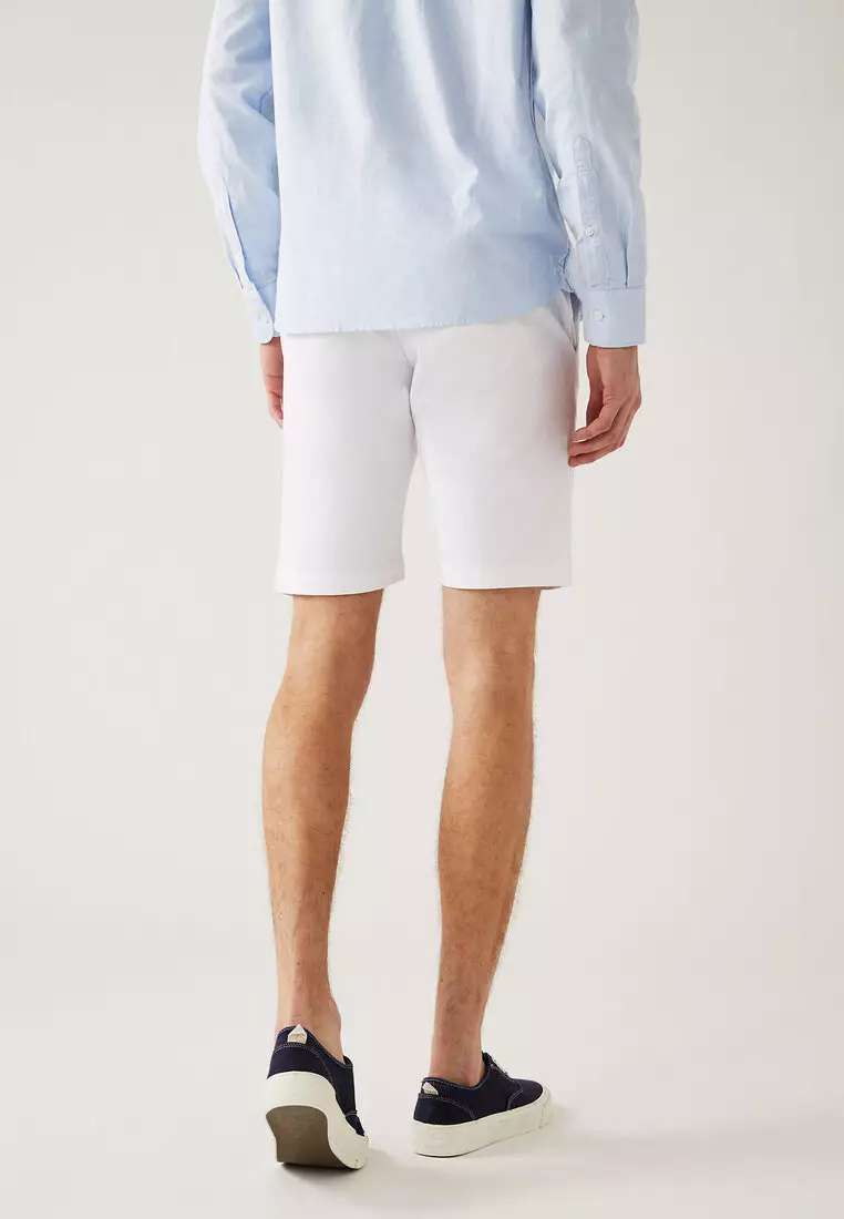 Marks and spencer mens 2025 white shorts