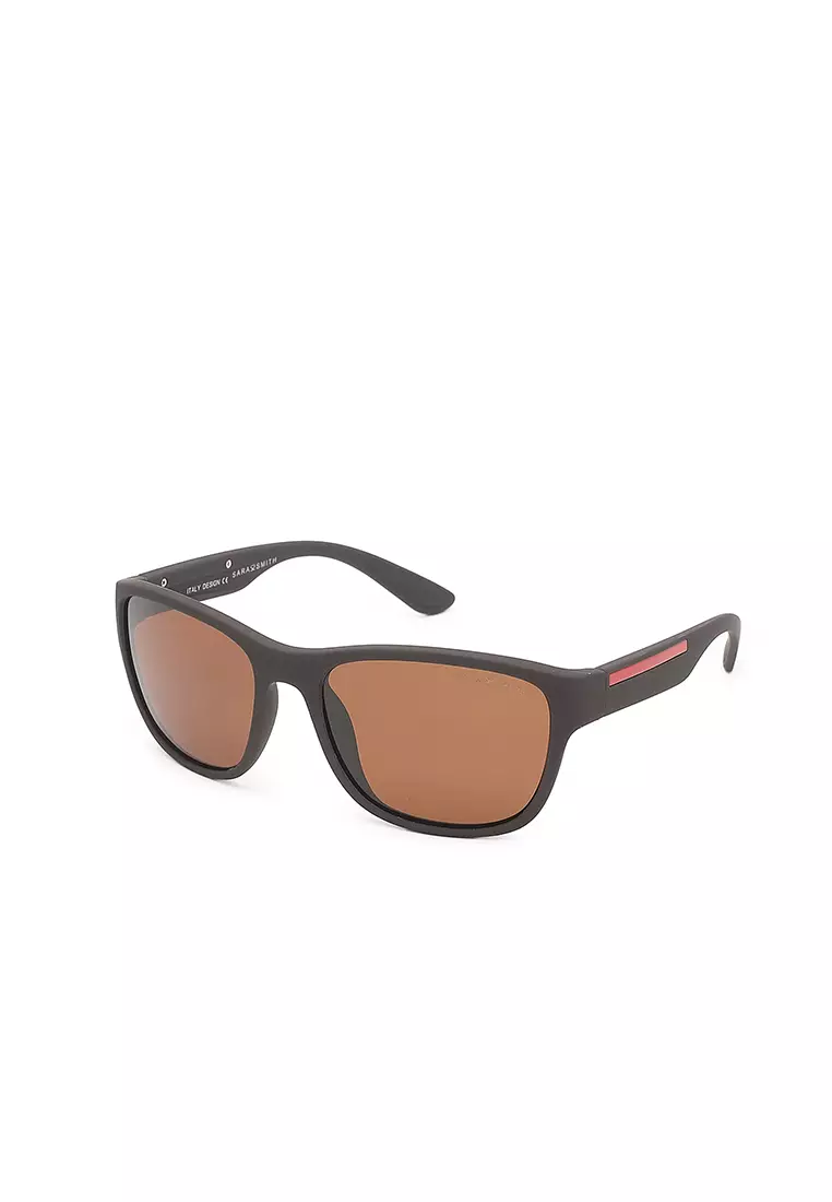 Unisex Casual Polarized Rectangular Sunglasses (Kacamata Hitam) - Cokelat