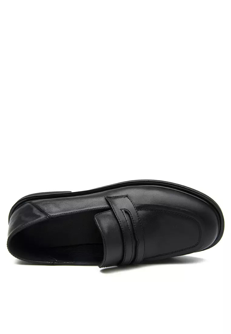 Square Toe Cow Leather Flexible Loafers BS2087