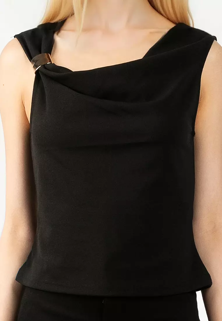 Sleeveless Waterfall Jersey Top