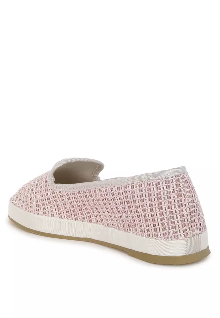 Round Toe Slip-On Sneakers In Pink