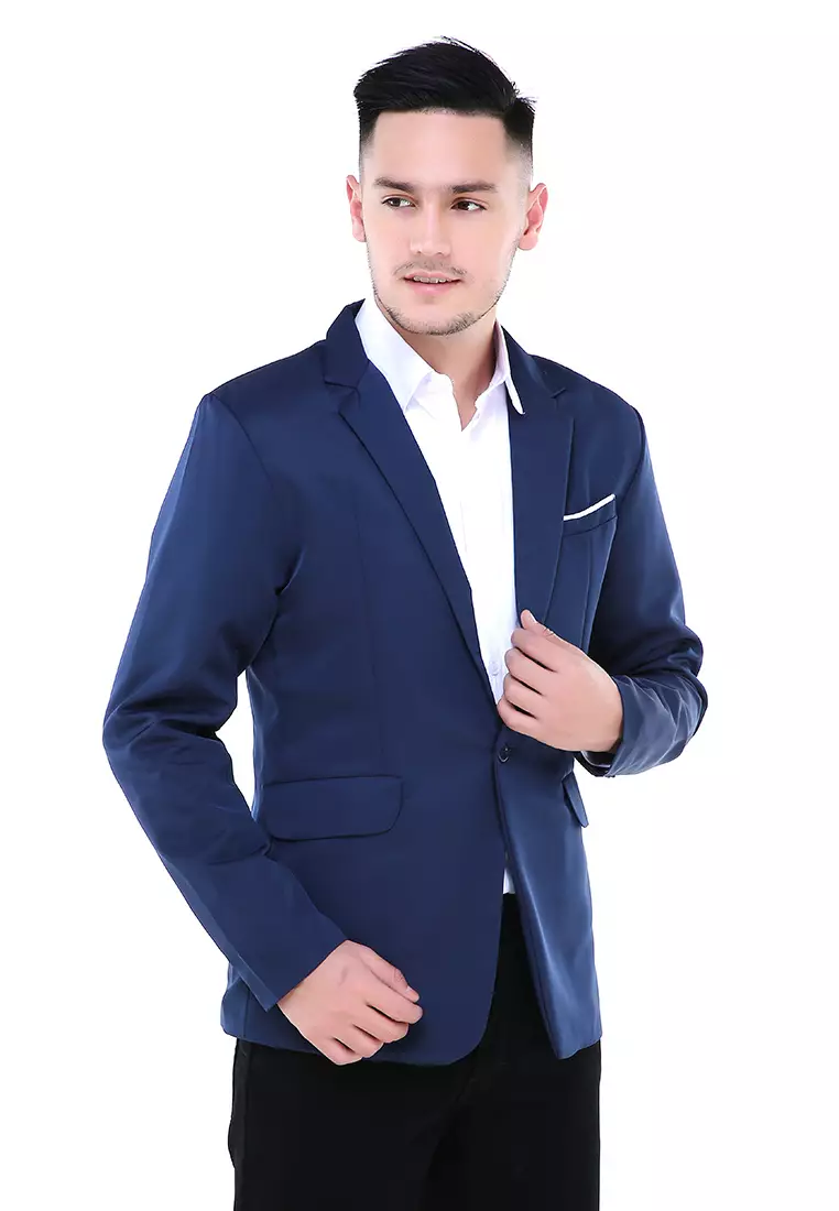 Woreq Jas Blazer Pria A Line Top Formal Longsleeve Suit Material High Twist ORIGINAL