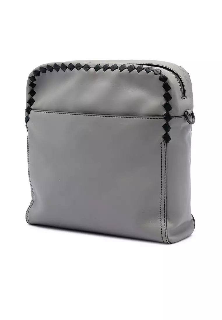 Pre-Loved Bottega Veneta Intrecciato Trimmed Nappa Crossbody