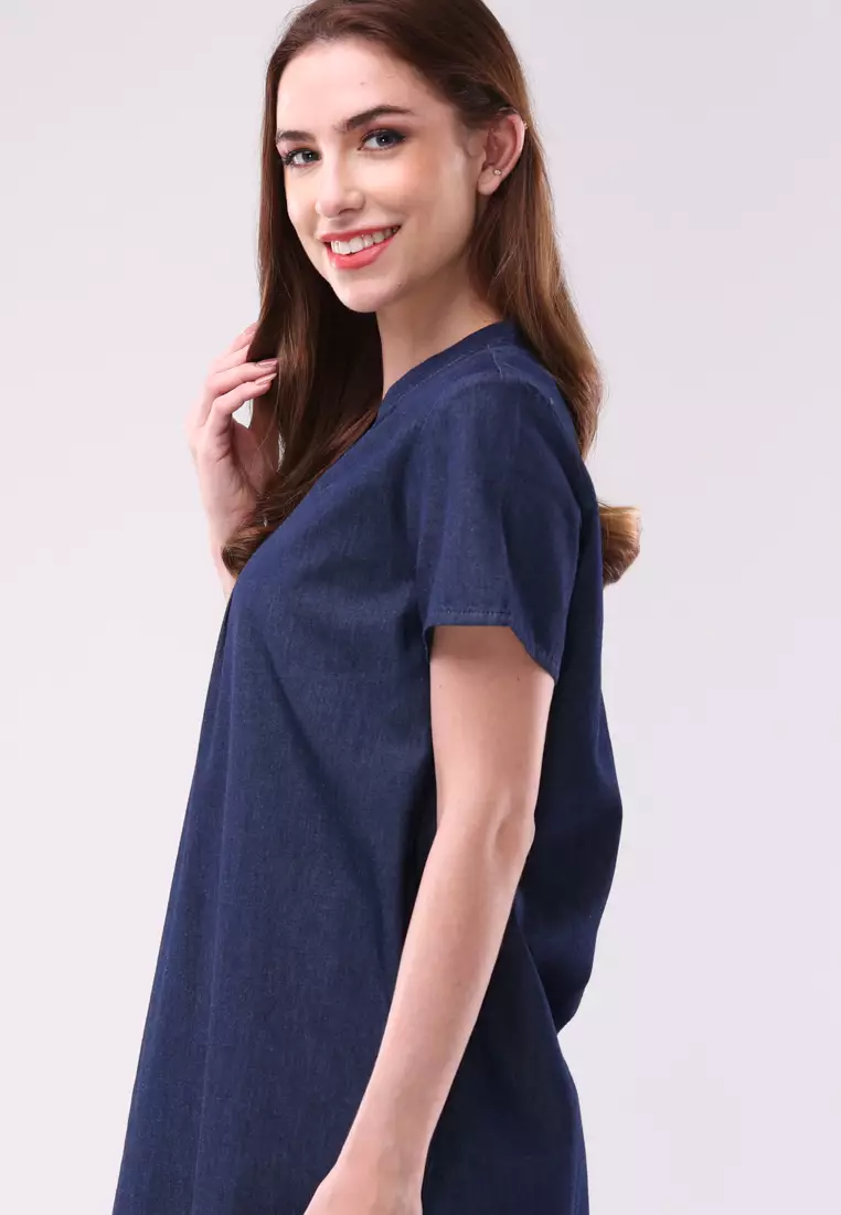 Chambray Short Sleeve Dress
