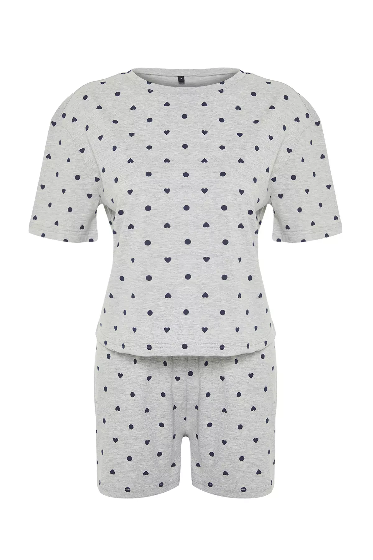 Hearts with Polka Dots Print Pyjamas Set