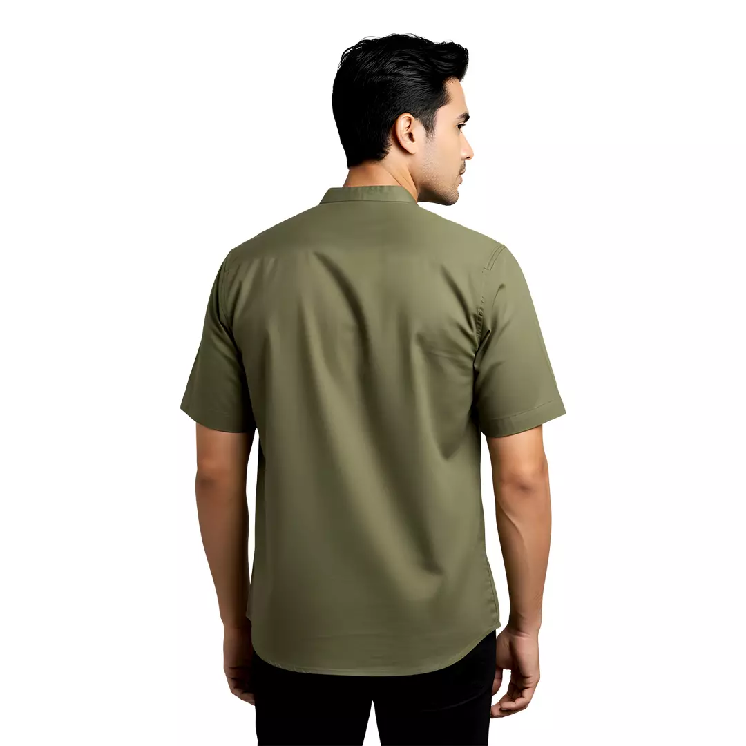Rabbani - Kemeja Koko Muslim Pria Lengan Pendek Dewasa Khaf Exclusive - Olive