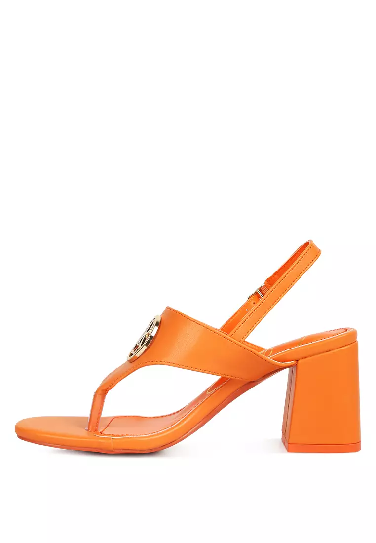 Buy London Rag Orange Block Heel Thong Sandals Online | ZALORA Malaysia