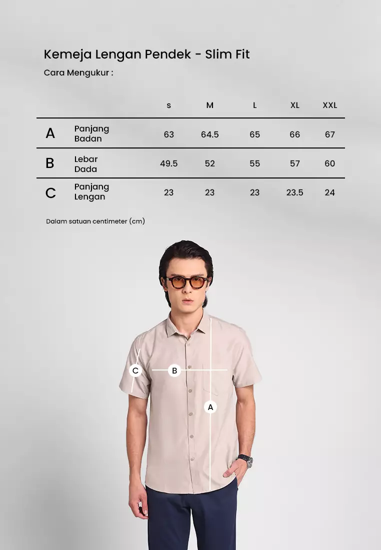 Manzone Kemeja Lengan Pendek Pria Slim Fit Kobe - Olive