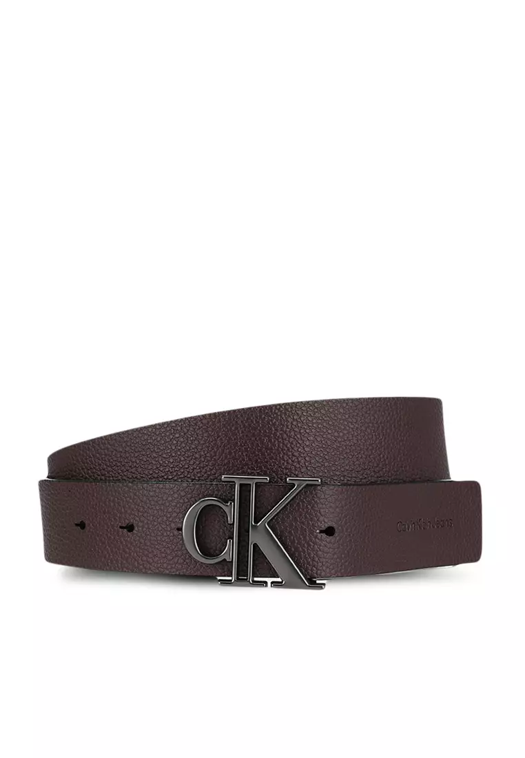 Calvin Klein Women's Monogram Logo Plaque Reversible Belt