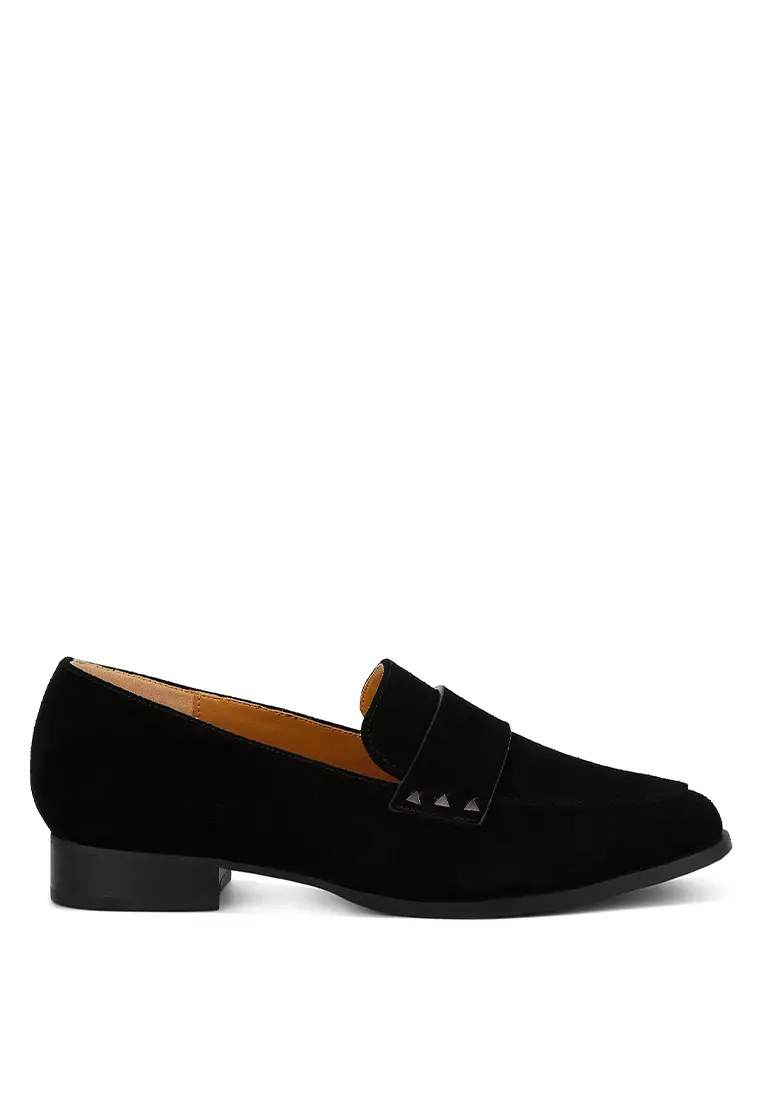 Discount on Rag & Co.  shoes - SKU: Black Studded Suede Loafers