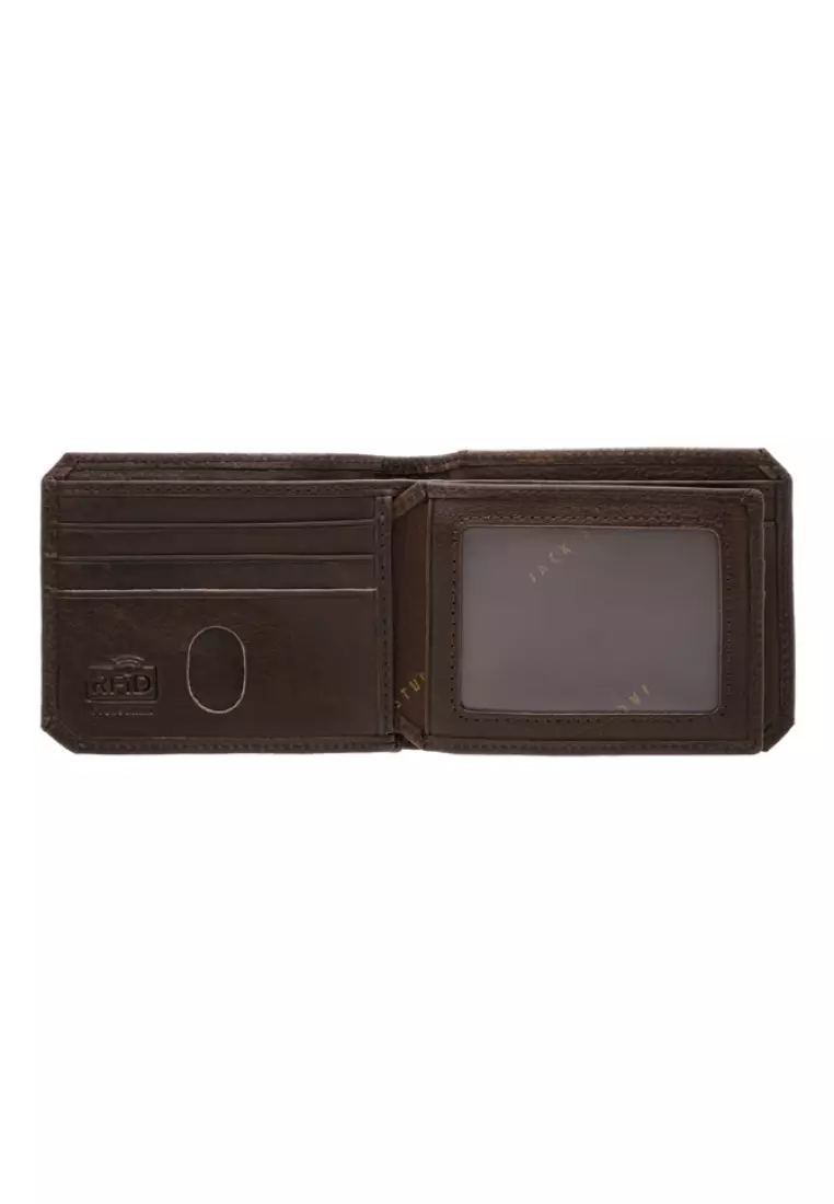 Jack Studio Vegetable Tanned Leather RFID ID Coin Bifod Wallet JWC 30858