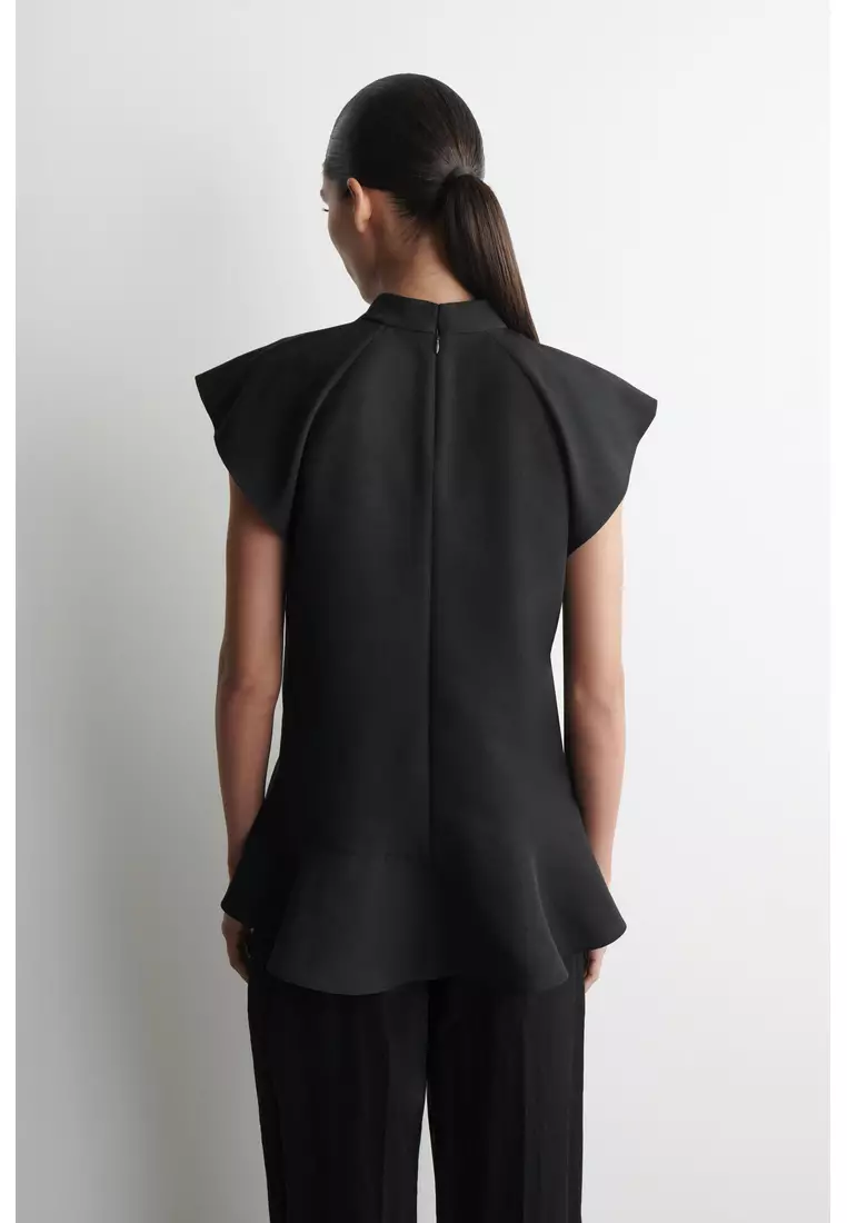 FLARED CAP-SLEEVE TOP