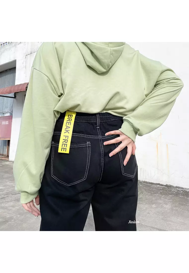 Highwaist Mom Jeans Black Oreo 352 BREAK FREE