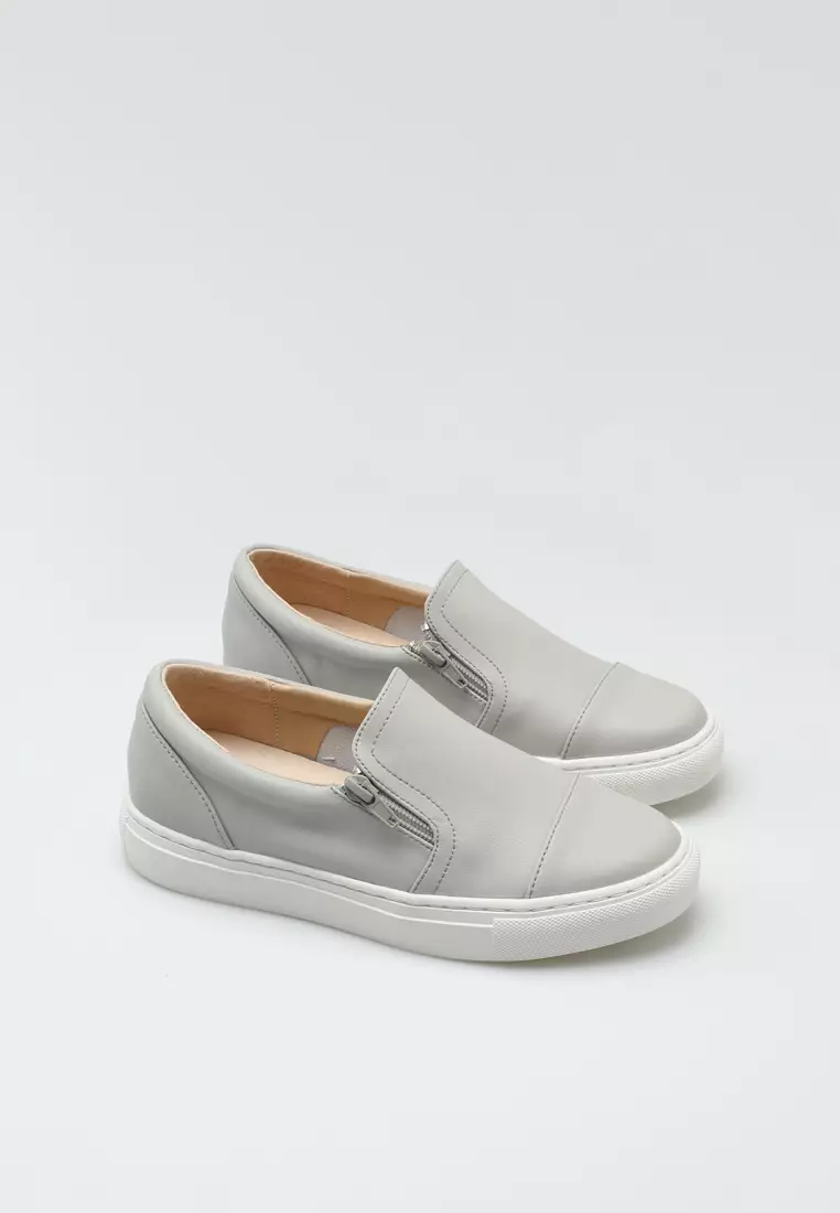 Leather Zipper Slip-Ons TH777-6